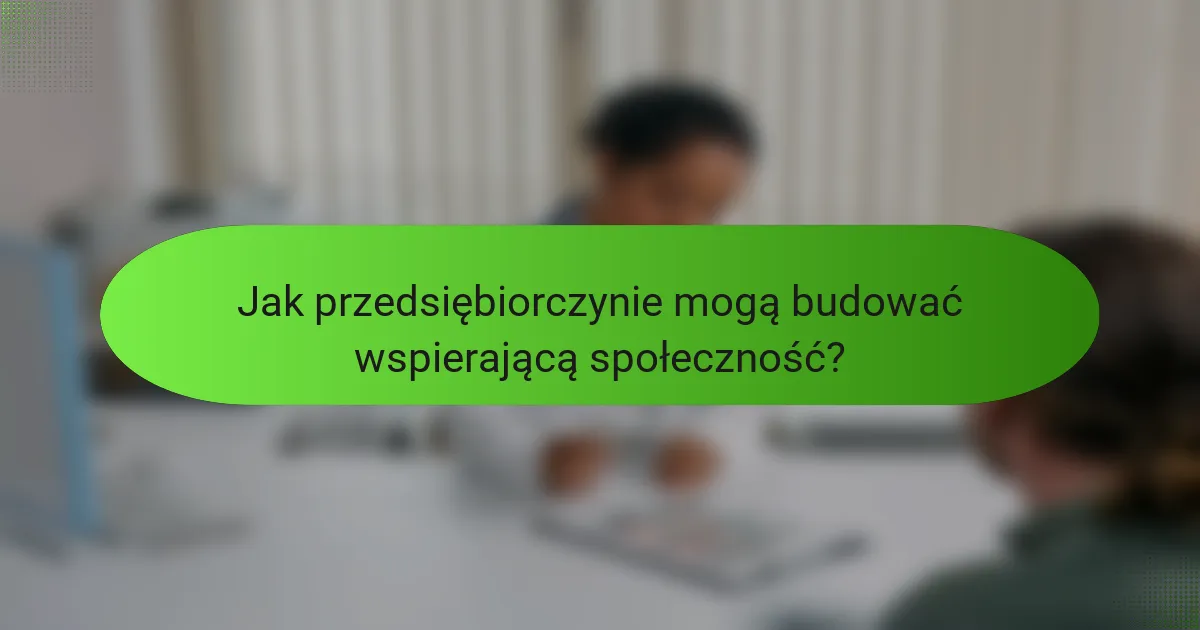 Jak przedsiębiorczynie mogą budować wspierającą społeczność?