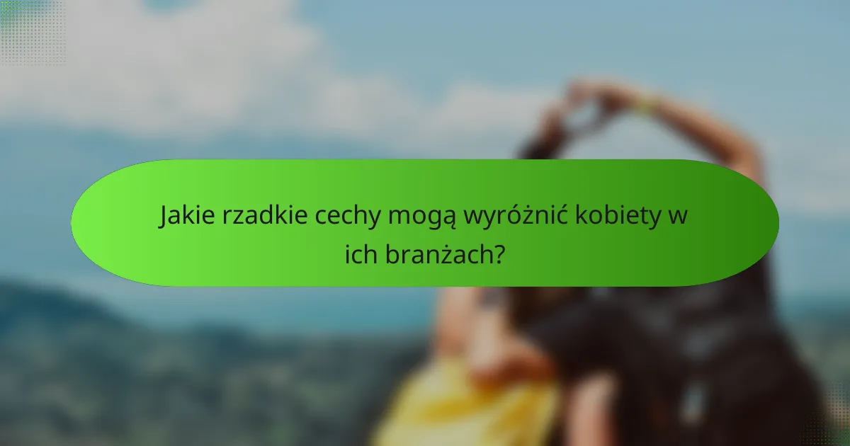 Jakie rzadkie cechy mogą wyróżnić kobiety w ich branżach?