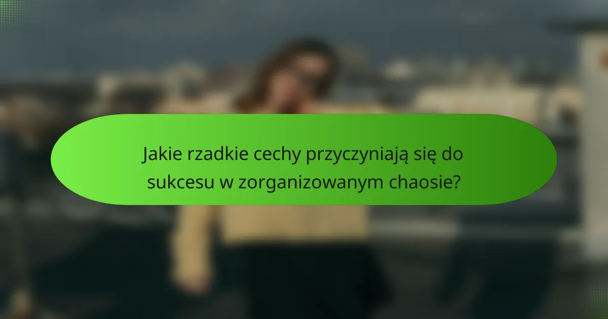 Jakie rzadkie cechy przyczyniają się do sukcesu w zorganizowanym chaosie?