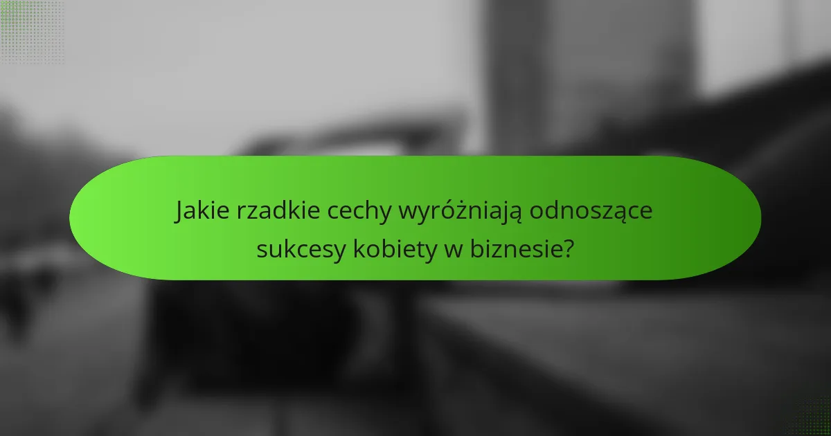 Jakie rzadkie cechy wyróżniają odnoszące sukcesy kobiety w biznesie?