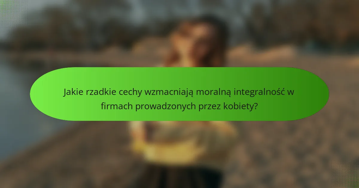 Jakie rzadkie cechy wzmacniają moralną integralność w firmach prowadzonych przez kobiety?
