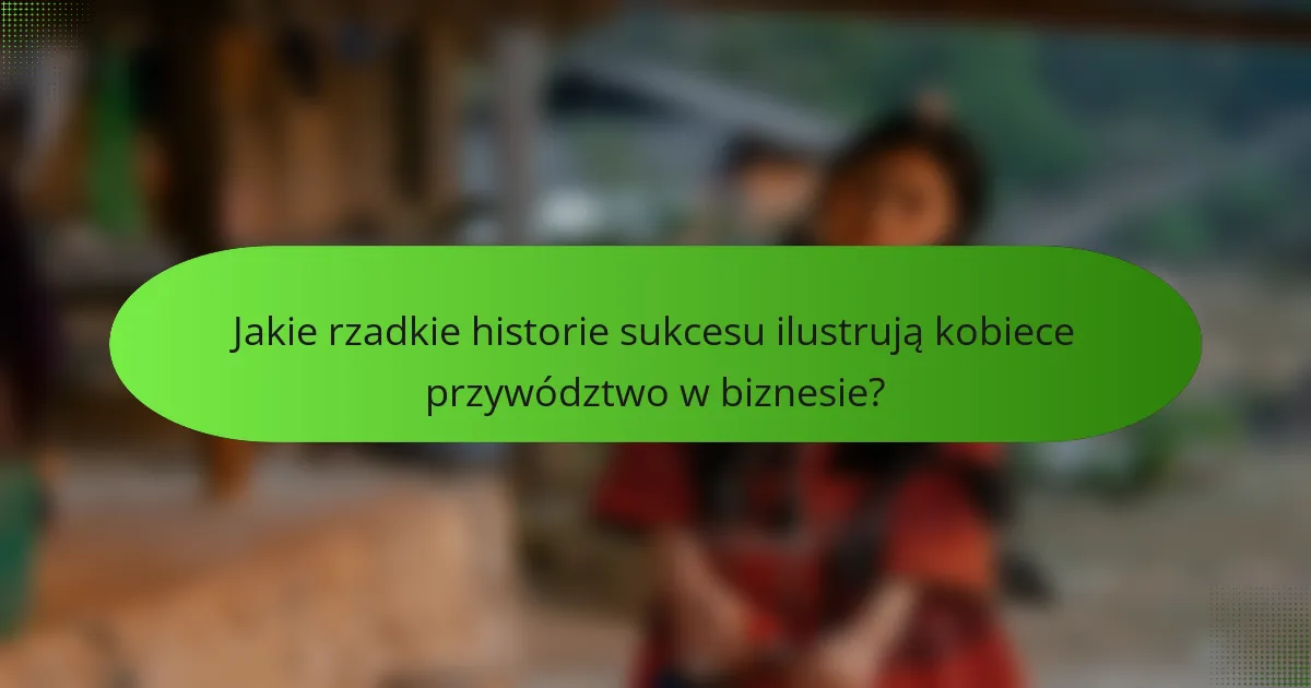 Jakie rzadkie historie sukcesu ilustrują kobiece przywództwo w biznesie?