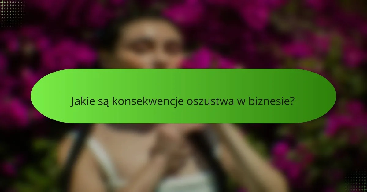 Jakie są konsekwencje oszustwa w biznesie?