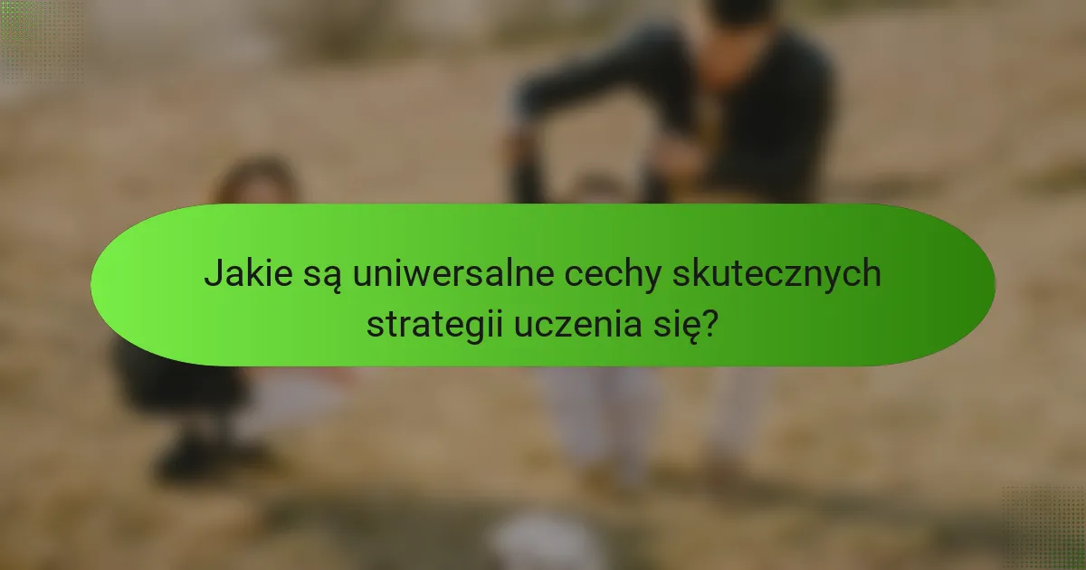 Jakie są uniwersalne cechy skutecznych strategii uczenia się?