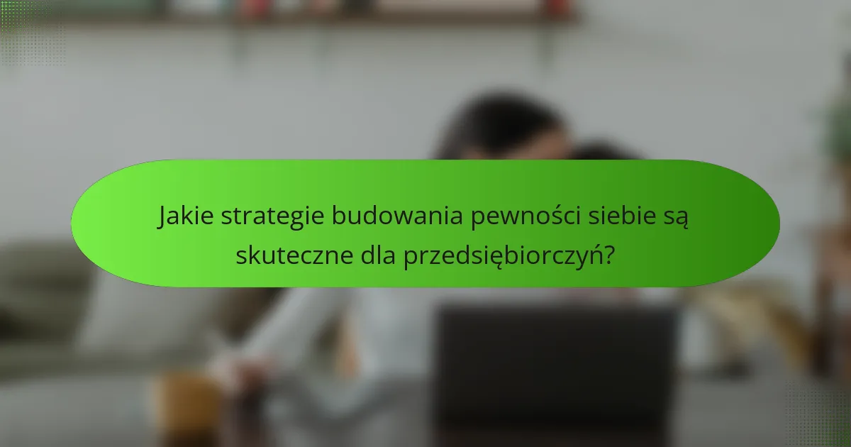 Jakie strategie budowania pewności siebie są skuteczne dla przedsiębiorczyń?