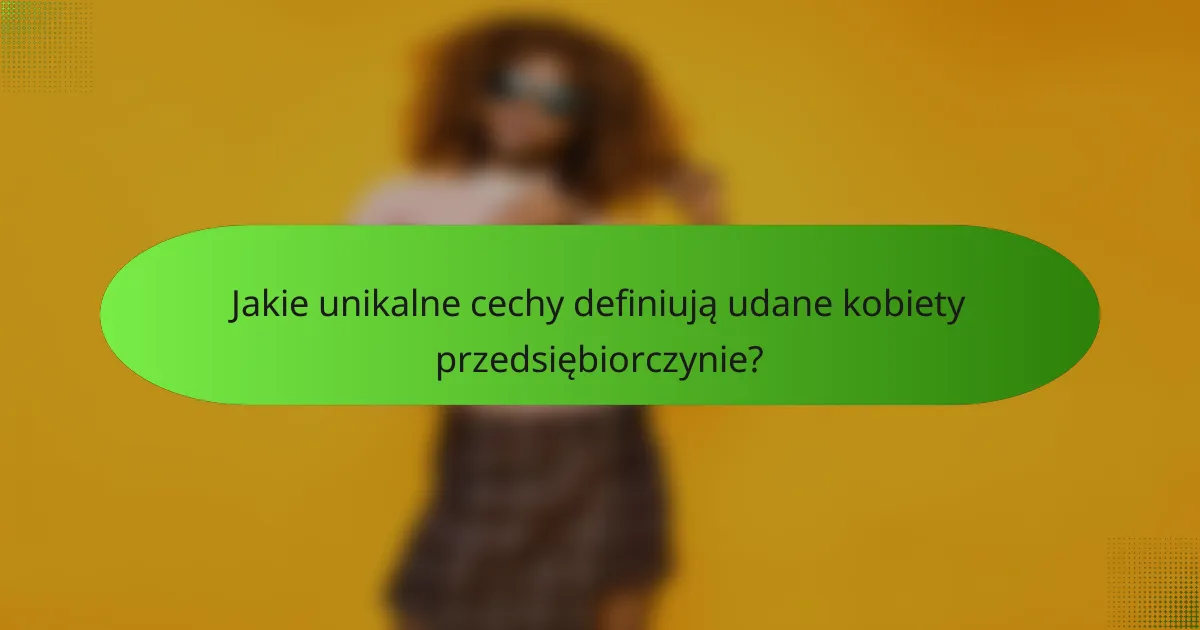 Jakie unikalne cechy definiują udane kobiety przedsiębiorczynie?