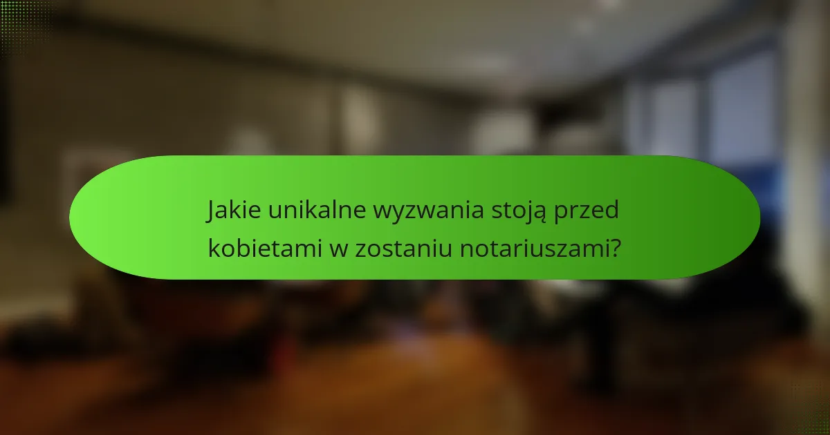 Jakie unikalne wyzwania stoją przed kobietami w zostaniu notariuszami?