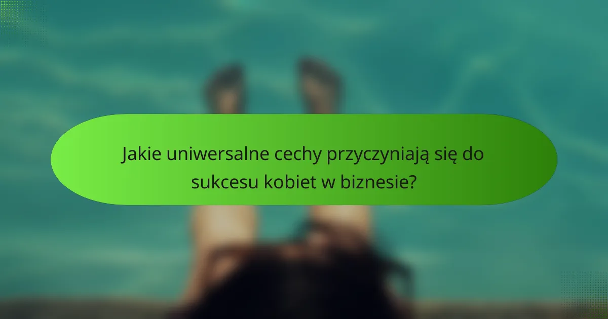 Jakie uniwersalne cechy przyczyniają się do sukcesu kobiet w biznesie?
